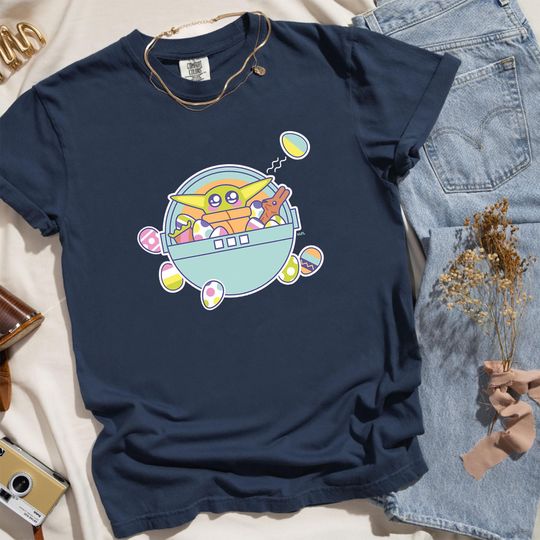 Star Wars Mandalorian Grogu Easter Egg-Citement Shirt, Cute Star Wars Characters Easter Shirt, Disney Family Easter Shirt, TGSB635