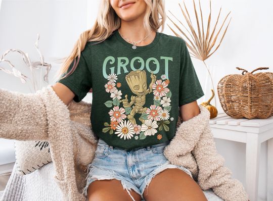 Disney Groot Flower Garden Shirt, Baby Groot Shirt, Disneyland Family Vacation Shirt, Guardians of the Galaxy Shirt, I Am Groot Shirt