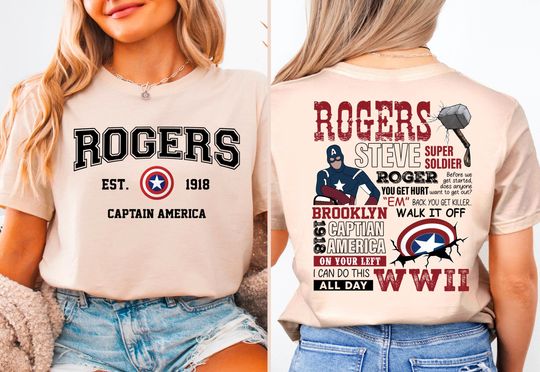 Avengers Rogers Captain America Shirt, Rogers Est 1918 Shirt, Marvel Superhero Tee,  Marvel Fans Tee, Avengers Lover Tee, Avengers Team Tee