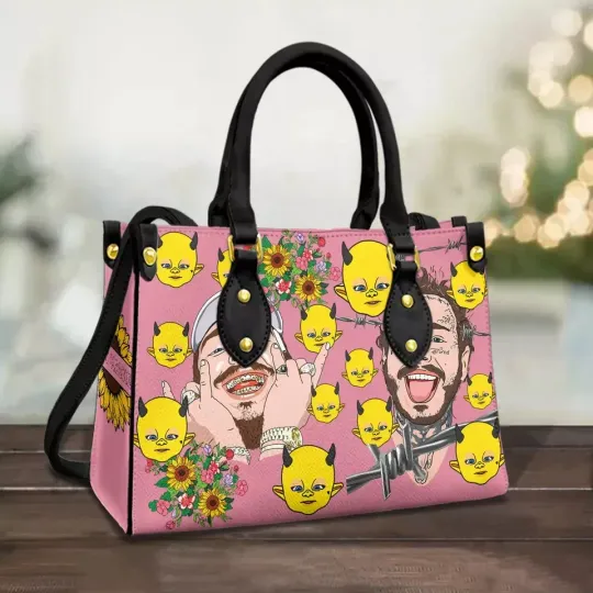 Post Malone Leather Handbag, Cool Leather Handbag, gift Woman