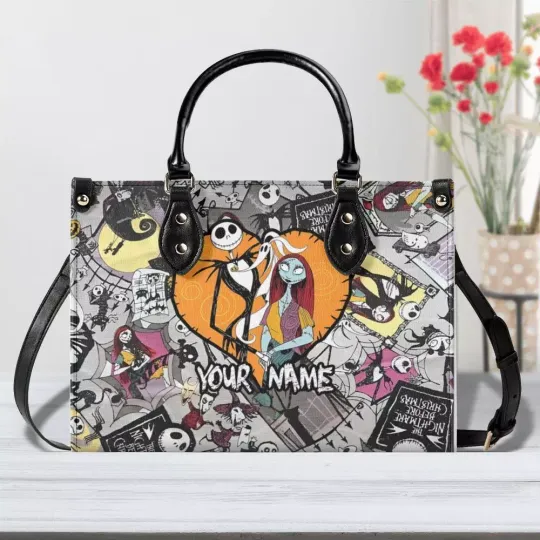Personalized The Nightmare Before Christmas Women Leather Handbag,Valentine gift