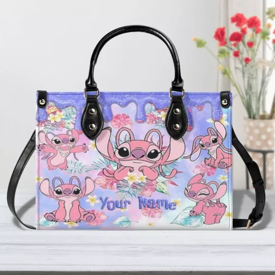 Personalized Lilo And Stitch Leather Handbag,Handbag Gift for Woman,Valentine Gift