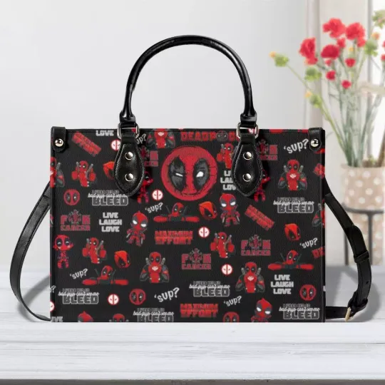 Deadpool Luxury Women PU Leather Handbag, Mavel Leather Handbag