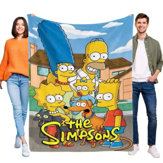The Simpsons Throw Blanket For Kids Boys Girls Bed Couch Birthday Gifts