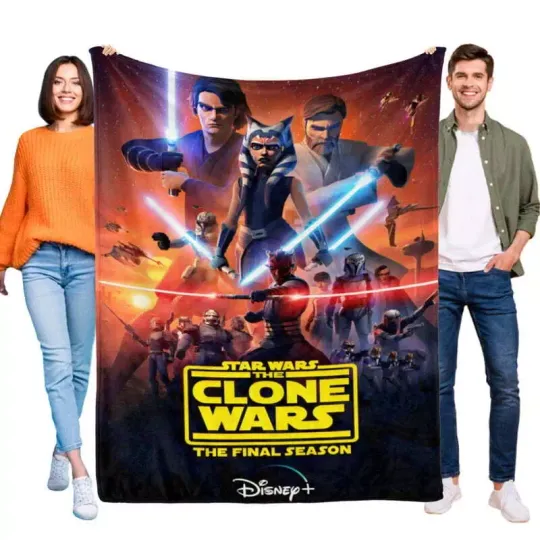 Star Wars: The Clone Wars Throw Blanket For Kids Boys Bed Couch Gifts