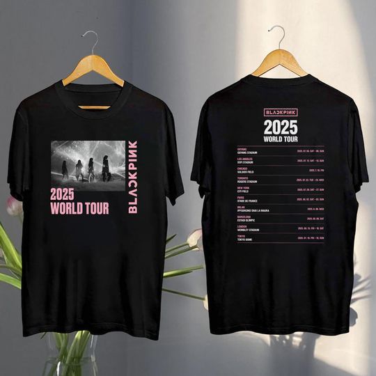 Black Pink World Tour 2025 T-Shirt, Jisoo Jennie Lisa Rose Blink Gift, Black Pink 2025 Concert Tee, Black Pink Shirt, Kpop Black Pink Merch