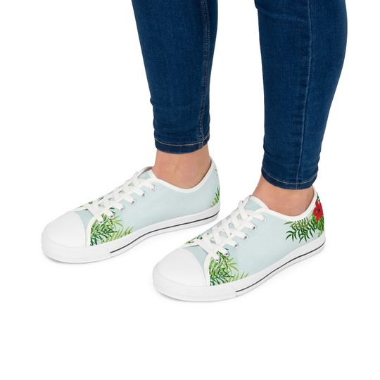 Women's Tropical Low Top Sneakers - Hibiscus Low Top Sneakers - Tropical Sneakers - Women's Sneakers - Paradise Sneakers - Sneakers