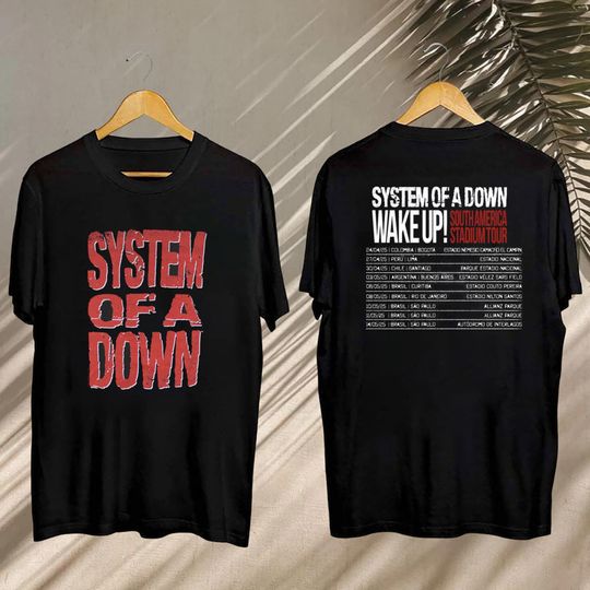 SYSTEM OF DOWN Tour Fan Gift, SYSTEM OF DOWN Fan Shirt, SYSTEM OF DOWN South America Stadium Tour Shirt, SYSTEM OF DOWN Merch