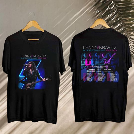 Lenny Kravitz, Lenny Kravitz 2025 Concert Shirt, Lenny Kravitz Blue Electric Light Tour 2025 Tee, Lenny Kravitz Tshirt, Lenny Kravitz Gift