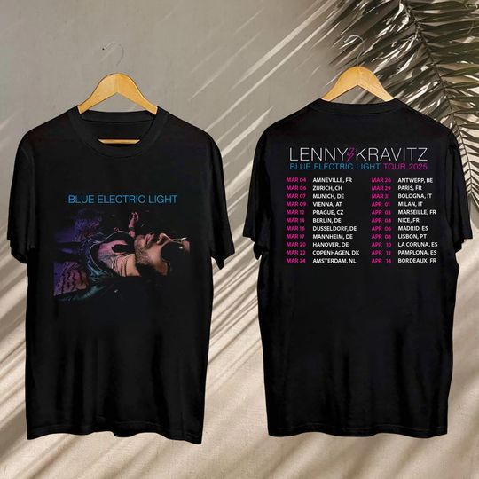 Lenny Kravitz Blue Electric Light Tour 2025 Tee, Lenny Kravitz Tshirt, Lenny Kravitz 2025 Concert Shirt, Lenny Kravitz Gift, Lenny Kravitz