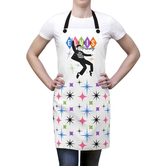 Retro Elvis Apron, Elvis Presley Apron, Vintage MCM Apron, Mother's Day Gift, Mid Century Modern Gift, Fun Kitchen Gifts, Grandma Gift