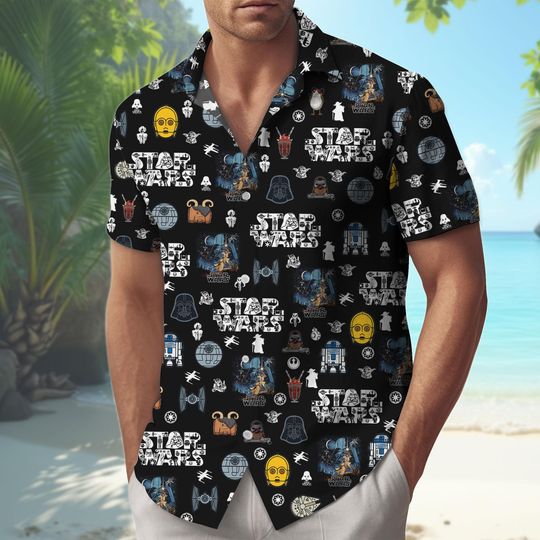 Discover Disney Star Wars Hawaiian Shirt, Disney Star Wars Shirt for Men Women, Retro Star Wars A New Hope Faded, Disneyworld Summer Shirt
