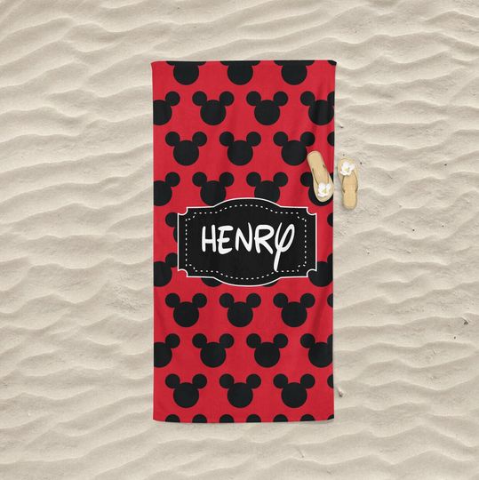 Personalized Monogram Beach Towel Minnie Mouse Towel Personalized Personalized Mickey Mouse Towel