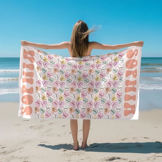 Custom Disney Beach Towel, Mickey Beach Towel, Disney Pool Towel, Disney Name Towel, Custom Disney Towel