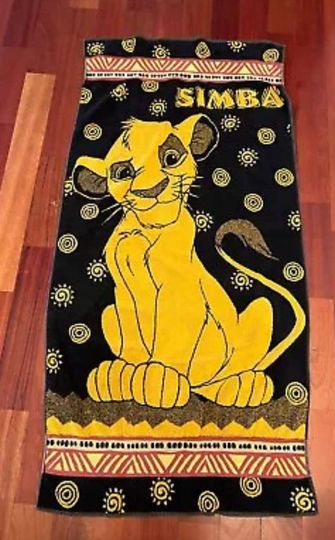 Discover Vintage Disney The Lion King Simba Bath Beach Towel  29x60 Made In Brazil RARE
