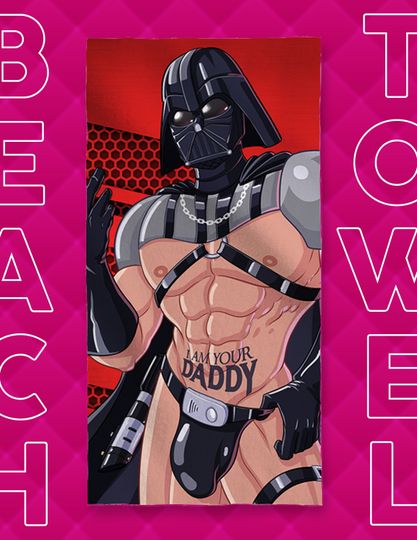 Discover Beach Towel Daddy Vader Dudes, Disney Villains, Parody Illustration, Queer, Gay Artwork, Fun Bath Towel, Towel 35x70, Soft Towel