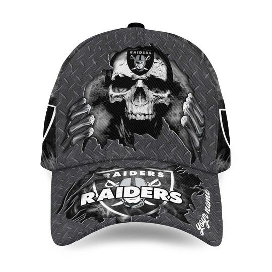 Personalized Las Vegas Skeleton All Over Print 3D Classic Cap, Raider Champions Football Cap, Game Day Football Cap