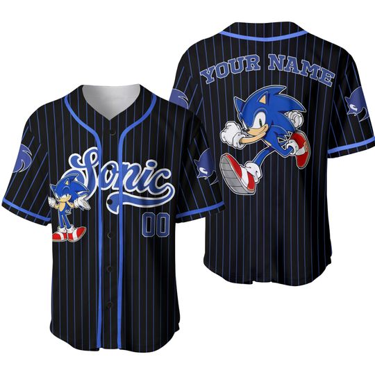 Custom Sonic Jersey, Funny Sonic Jersey, Sonic Party Jersey, Sonic Birthday Gift, Disney Baseball Team Outfit