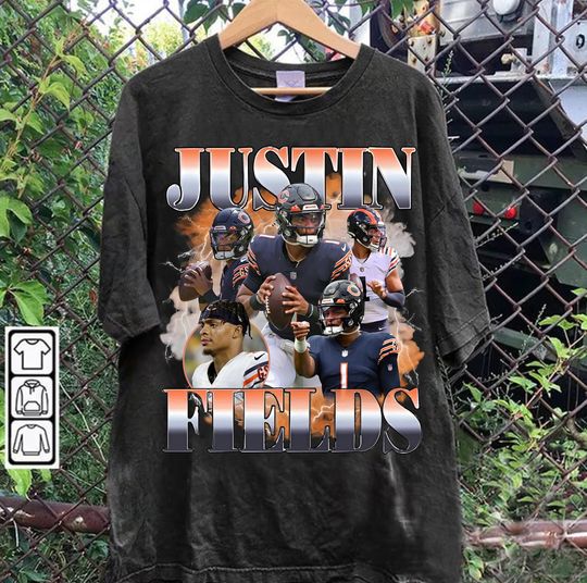 JUSTIN FIELDS t shirt - Chicago Bears - Vintage Retro 90s bootleg design
