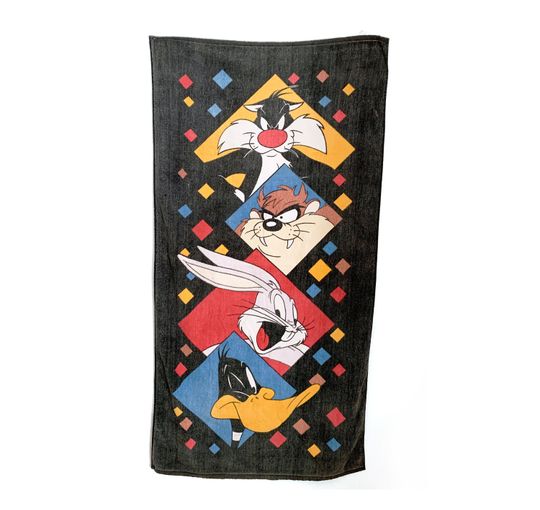 Vintage Looney Tunes beach towel Sylvester Taz Bugs Daffy 90s y2k