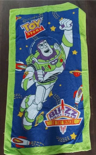 Toy Story Vintage Buzz Lightyear To The Rescue Kids Towel Hapl'o Belgium Rare