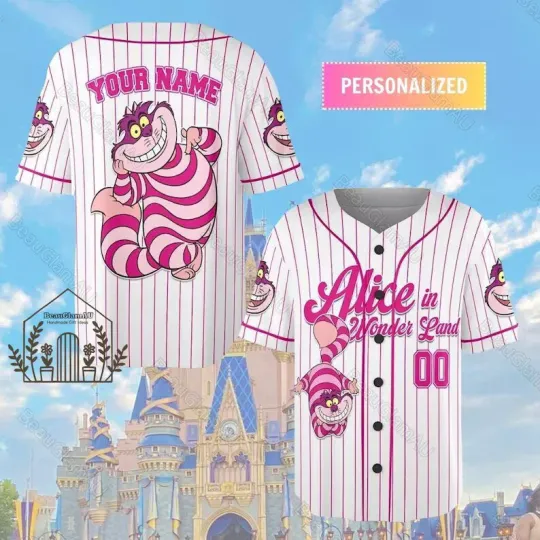 Halloween Cheshire Cat 3D BASEBALL JERSEY SHIRT Mother Day Gift Best Price
