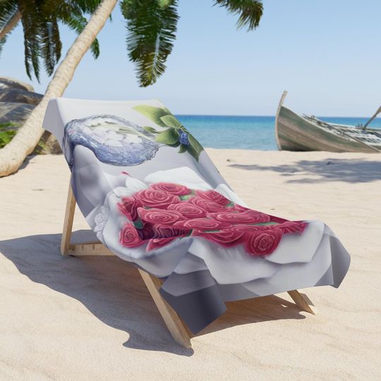 Elegant Floral Beach Towel, Perfect for Beach Days, Pool Parties, Mothers Day, Summer Vibes, Gifts for Her
