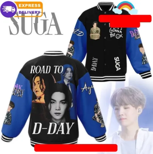 For fan BTS Suga Road To D-Day Baseball Jacket