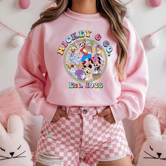 Mickey Co Easter Sweatshirt, Easter Bunny Shirt, Bunny Shirt, Mickey and Friends Easter Sweater, Easter Shirt, Disney Happy Easter Shirt