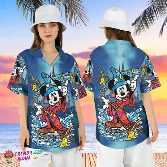 Sorcerer Mickey Fantasia Wizard Disney Beach Summer Hawaiian Shirt