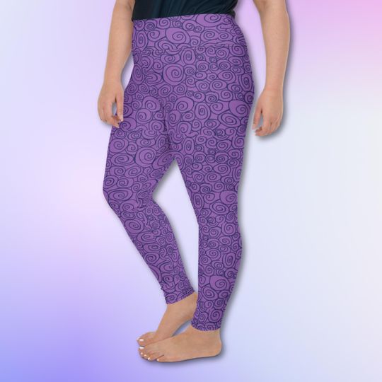 Purple Spiral Plus Sized Highwaisted Leggings | Nightmare Before Christmas Inspired Goth Wear & Disney Bounding Fashion