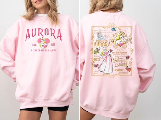 Retro Aurora Princess Sweatshirt, Princess Aurora Sweatshirt, Disney Aurora Sweatshirt, Girls Disney Trip, Disney Princess Sweatshirt