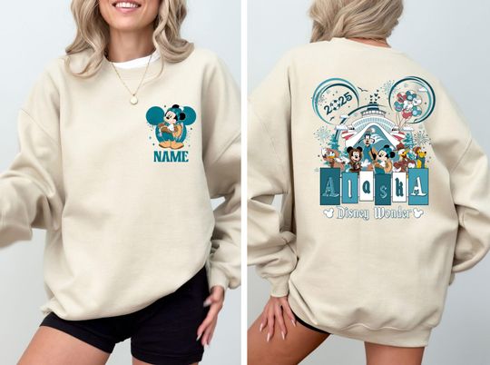 Mickey And Friends Matching Cruise Sweatshirt, Disney Alaska Sweater, Alaska Cruise 2025 Sweatshirt, Custom Alaska Disney Wonder Sweatshirt