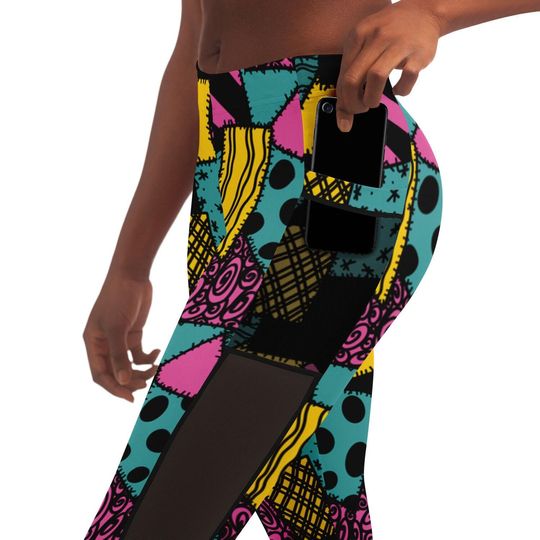 Sally Mesh Pocket Leggings | Halloween Leggings | Disney Leggings | Run Disney | Race Leggings | Leggings with Pockets | Nightmare Leggings