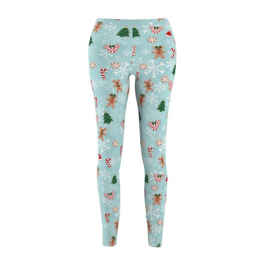 Mickey's Very Merry Christmas Party MVMCP Printed Legging | Women's Cut & Sew Casual Leggings - Snowflake Gingerbread Cookie