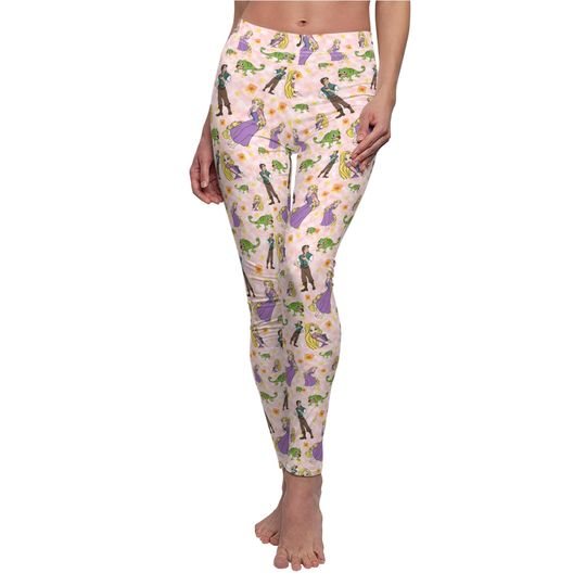 Women's Leggings, Disney Leggings, Disney Yoga Pants, Tangled, Rapunzel, Yoga Pants, Yoga Leggings, Slim Fit Yoga, Teen Leggings, Teen Yoga