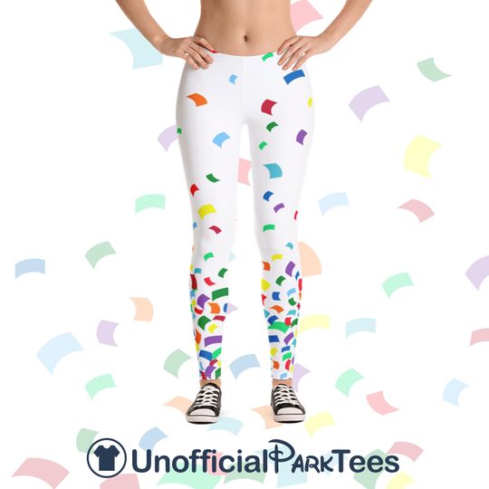 Mickey 90th Birthday Womens Leggings Adult Minnie Celebration Pants New Confetti Suit Disney World Disneyland