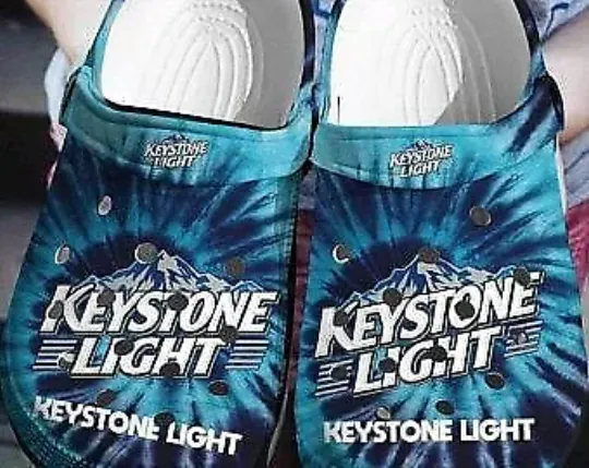 Tie-Dye Inspired Clog Shoes - Fun, Laid-Back Style for Keystone Light Fans