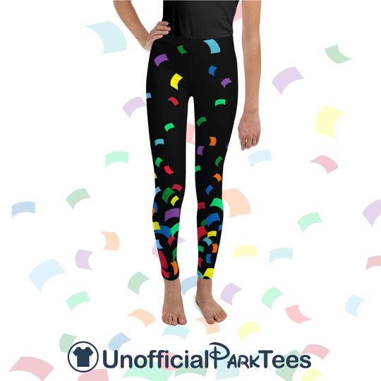 Mickey's 90th Birthday Youth Leggings Big Girl Minnie Celebration Pants New Confetti Suit Disney World Disneyland
