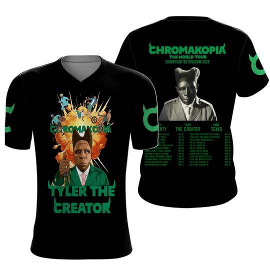 Tyler The Creator 2025 Upcoming The World Tour Chromakopia T-Shirt 3D