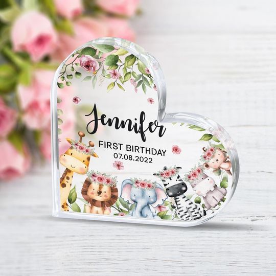 Customize Baby Safari Birthday Plaque, 1st Birthday Plaque, Baby Keepsake Gift, Baby Birthday Gifts, Nursery Bedroom, Gift for New Baby