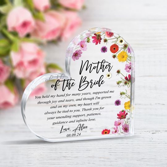 Personalized Mother of Bride Plaque, Mother of the Bride Gift, Wedding Keepsake Gifts, Wedding Gift For Mom, Gifts From Bride