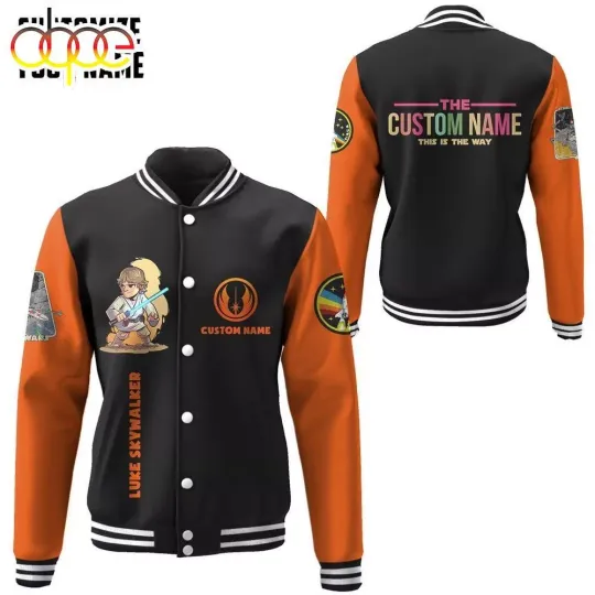 Star Wars Luke Skywalker Custom Name Baseball Jacket