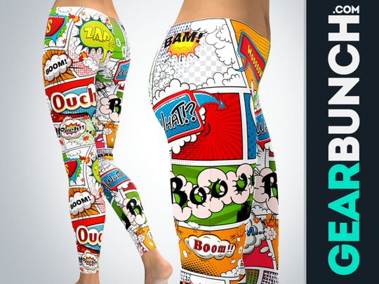 Comic Book Leggings for Women, Printed Super Hero Leggings, Plus Size Buttery Soft Leggings, Exercise Gym Activewear Yoga Tights for Women