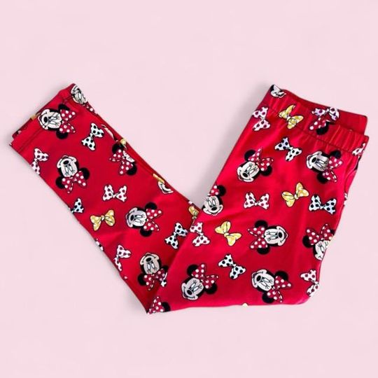 Red Minnie Mouse Legging Girls, Legging for Toddler, Birthday Gift for Granddaughter, Minnie Mouse Clothes, Vacation Clothes for Baby, Tween