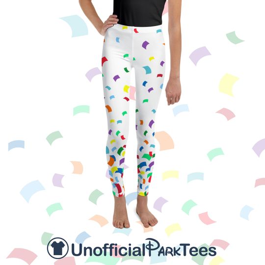 Mickey 90th Birthday Youth Leggings Big Girl Minnie Celebration Pants New Confetti Suit Disney World Disneyland