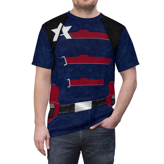 US Agent Blue Shirt, The Falcon and the Winter Soldier Cosplay, Disney Marvel Costume, John Walker Tee, New Avengers Captain America Outfits
