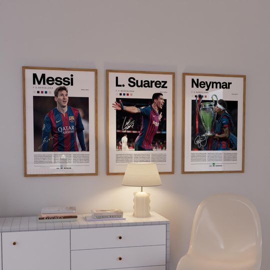 Messi Neymar Suarez posters, Messi Poster, Soccer Neymar Football Poster