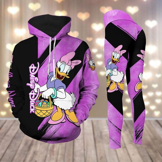 Personalized Daisy Duck Hoodie, Disney Duck Leggings, Donald Duck Hoodie, Disneyland Easter Shirt, Cute Duck Outfit For Mom