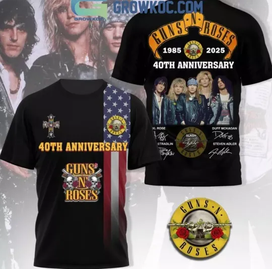 Guns N’ Roses 1985-2025 40th Anniversary Show Tour T-Shirt